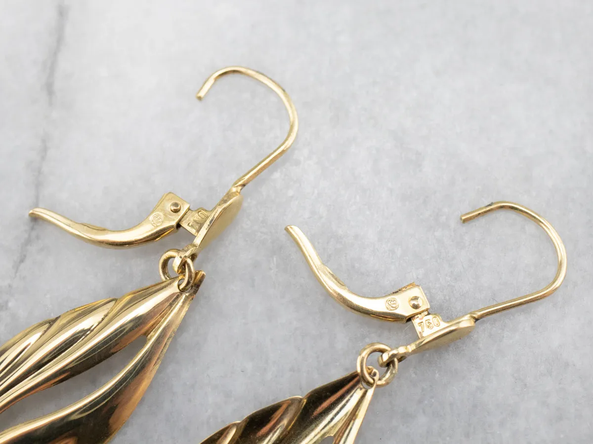 18K Yellow Gold Drop Earrings