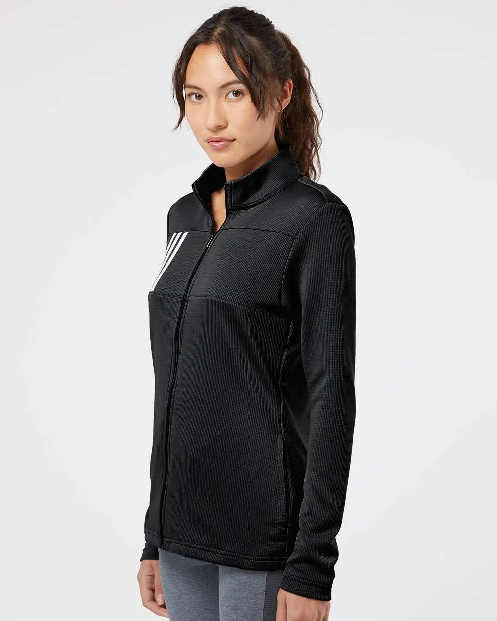 Adidas Ladies 3-Stripes Double Knit Full-Zip