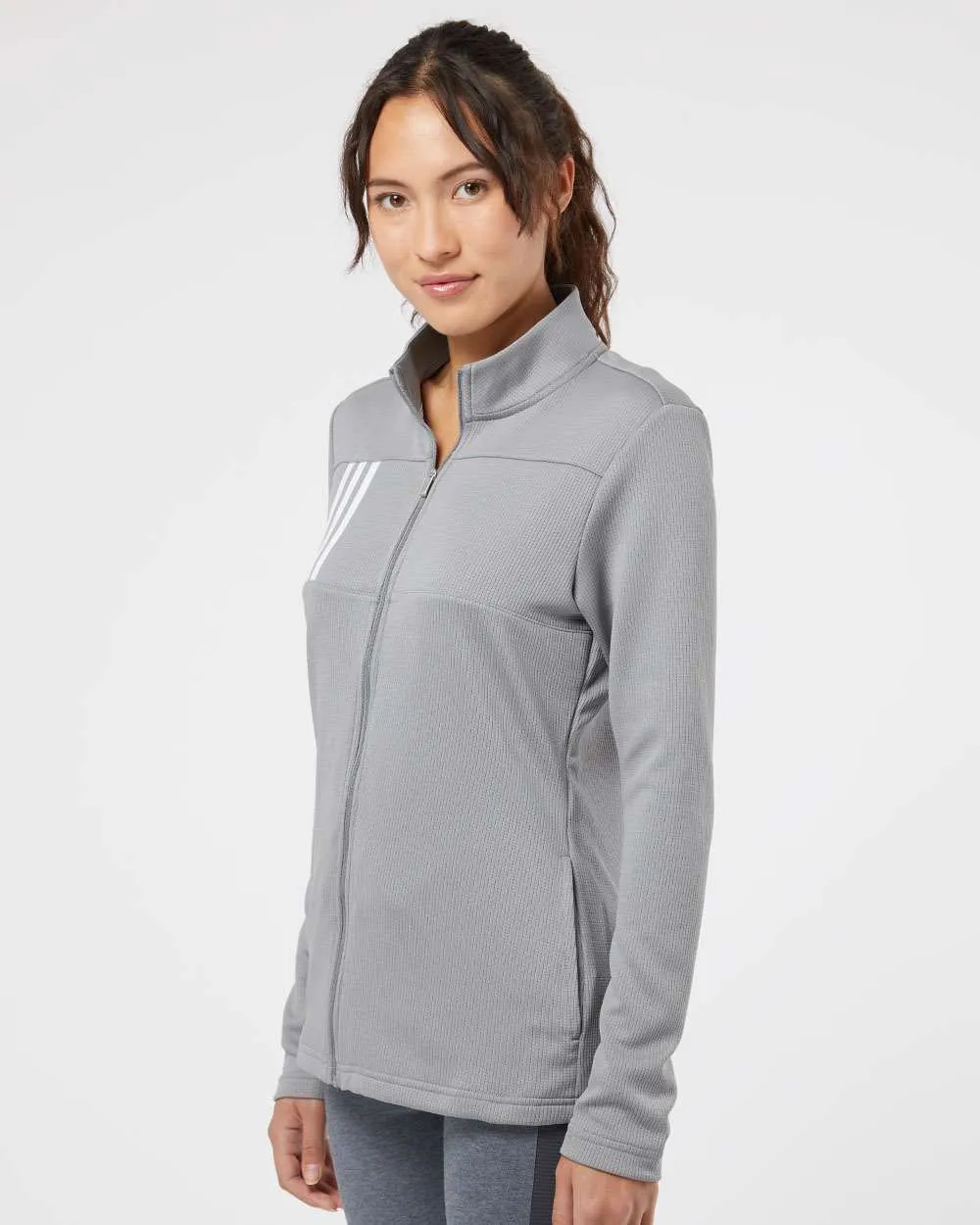 Adidas Ladies 3-Stripes Double Knit Full-Zip