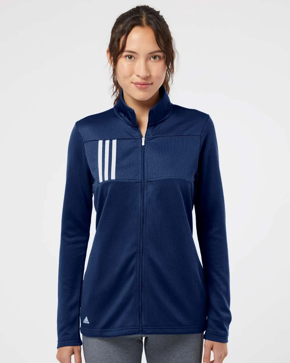 Adidas Ladies 3-Stripes Double Knit Full-Zip