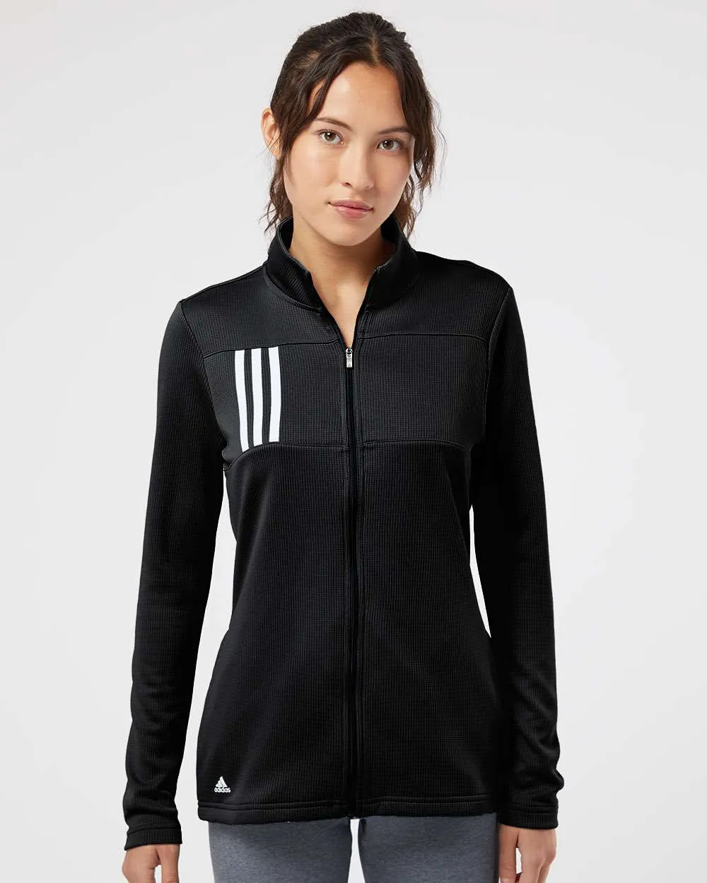 Adidas Ladies 3-Stripes Double Knit Full-Zip