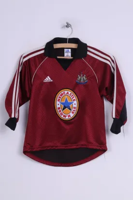 Adidas Newcastle United Boys S 128 Polo Shirt Marron Football Club Sportswear