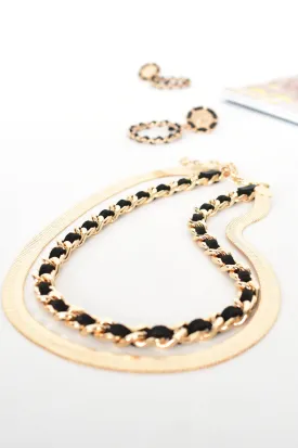 Ally Necklace - Black/Gold