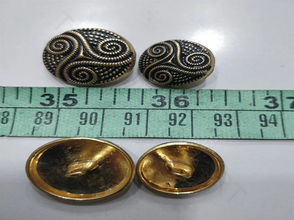 Antique Black Gold Swirl Designer Metal Buttons