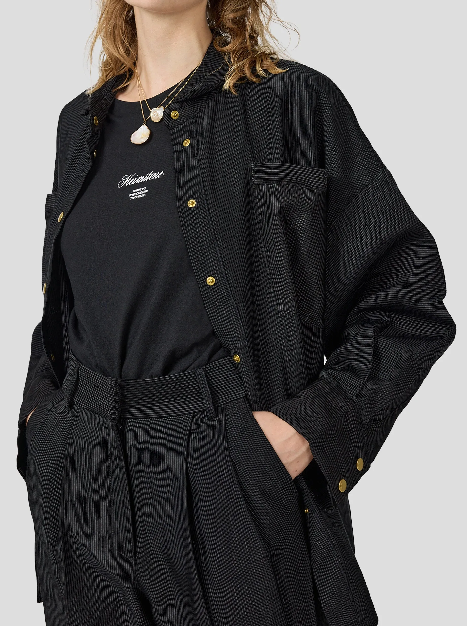 Astrée overshirt in coal Ottoman