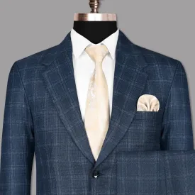 Big Stone Blue Subtle Checked Suit