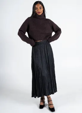 Black Pleated Maxi Skirt