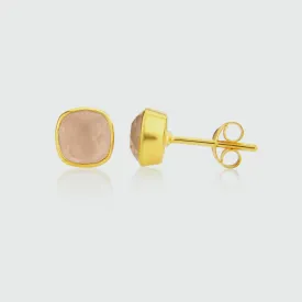 Brooklyn Rose Quartz & Gold Vermeil Stud Earrings