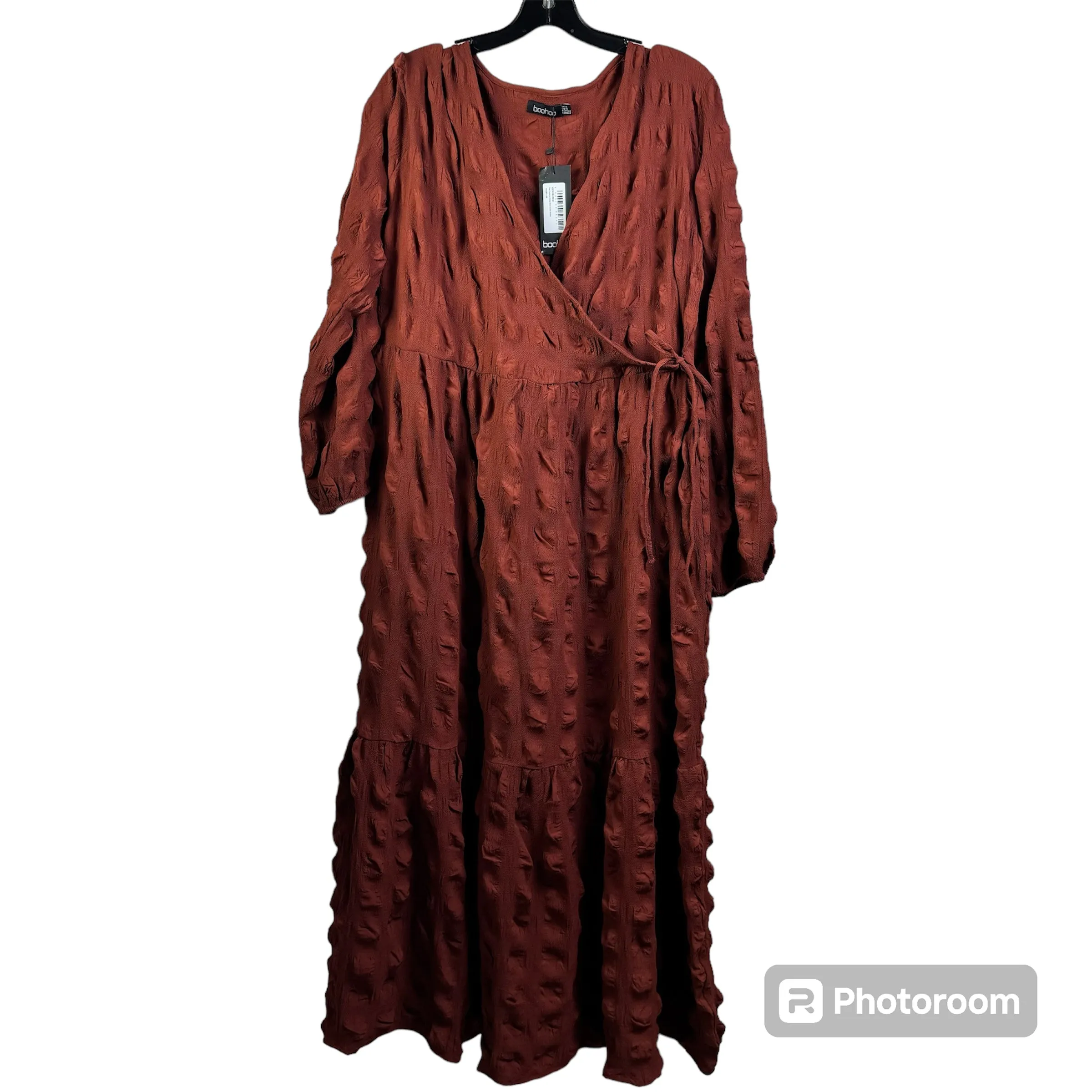 Brown Dress Casual Maxi Boohoo Boutique, Size L