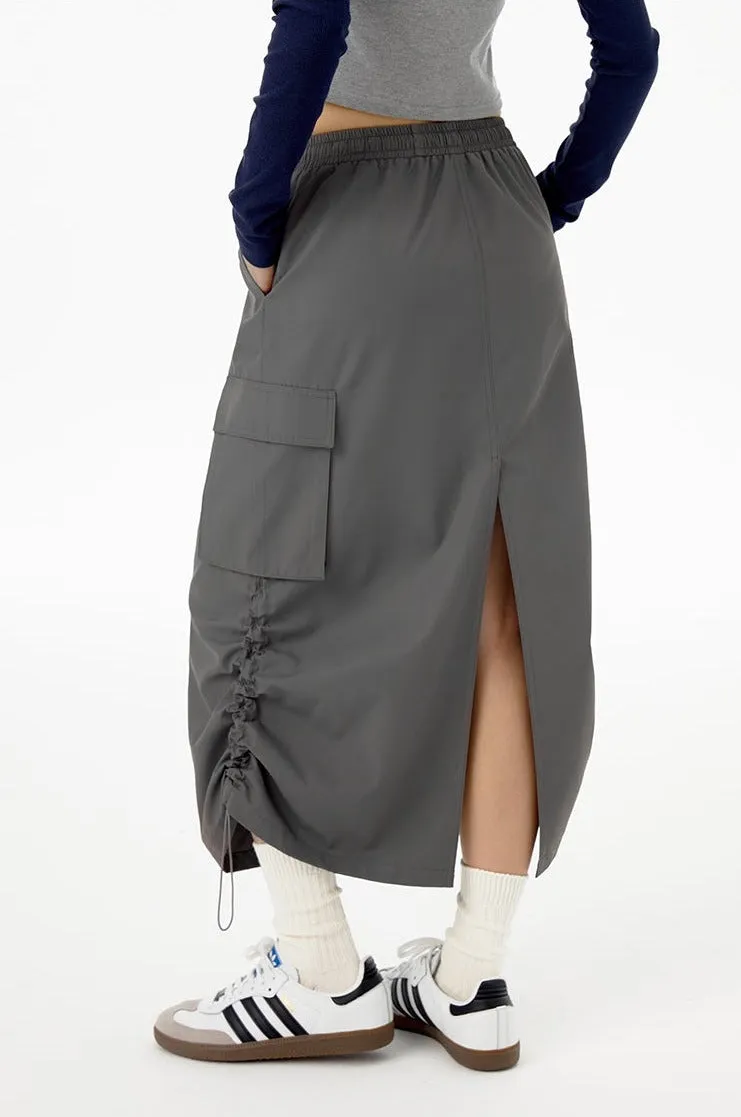 Cargo Parachute Midi Skirt