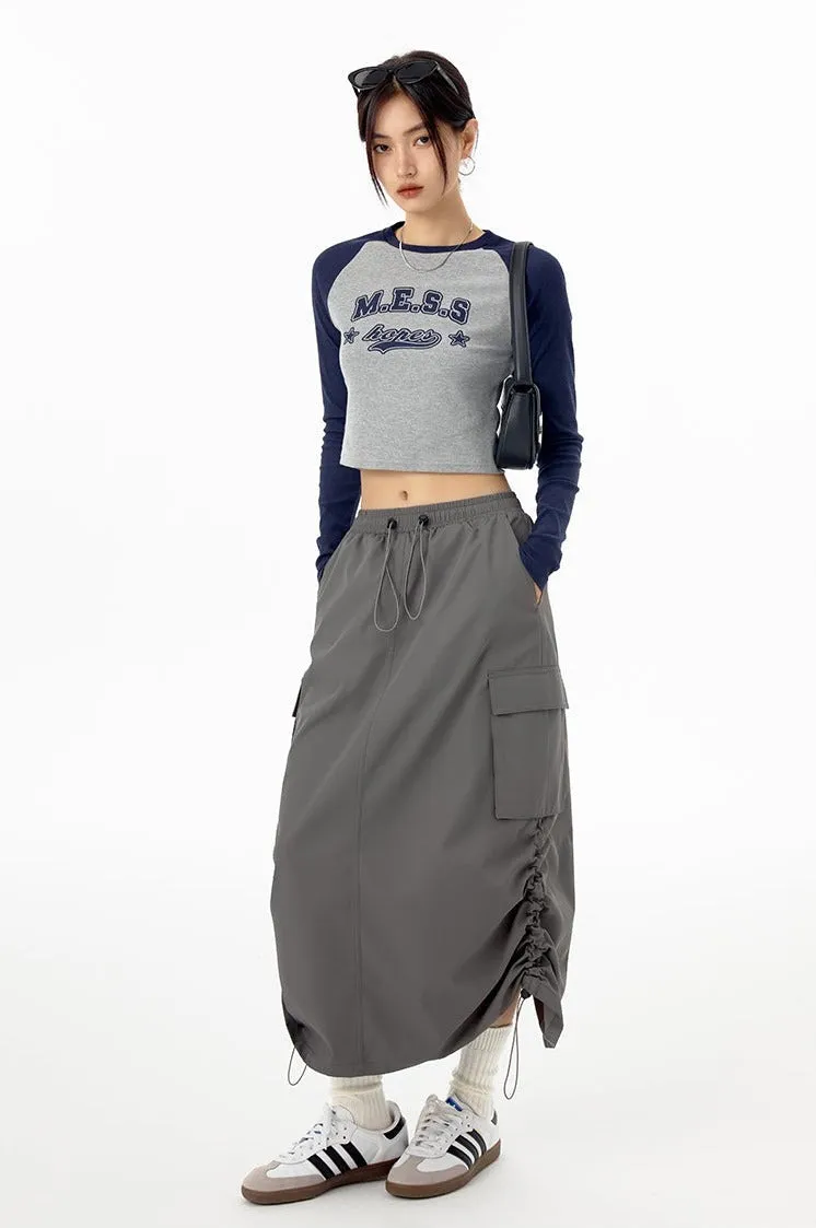 Cargo Parachute Midi Skirt