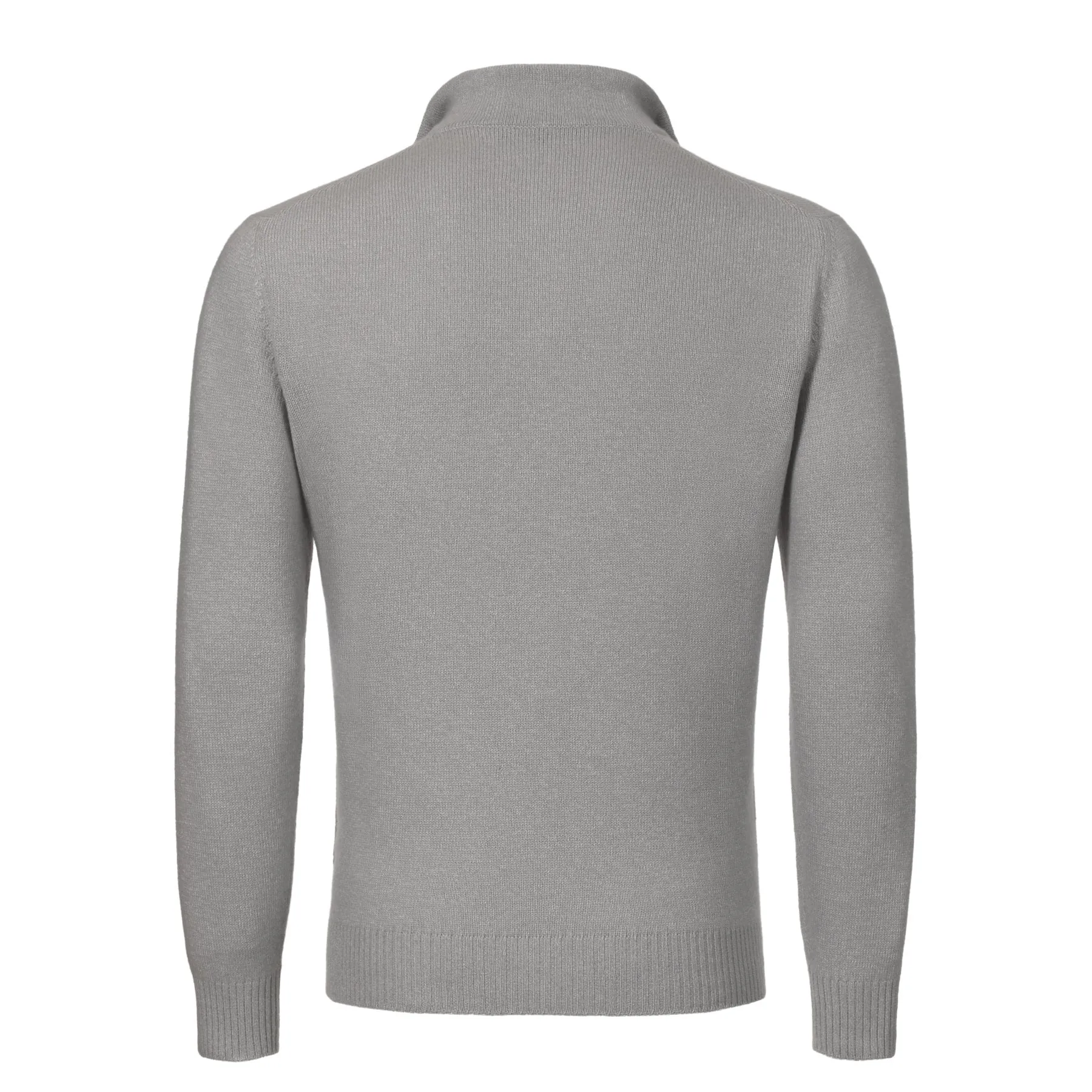 Cashmere and Silk-Blend Knitted Sweater in Light Grey