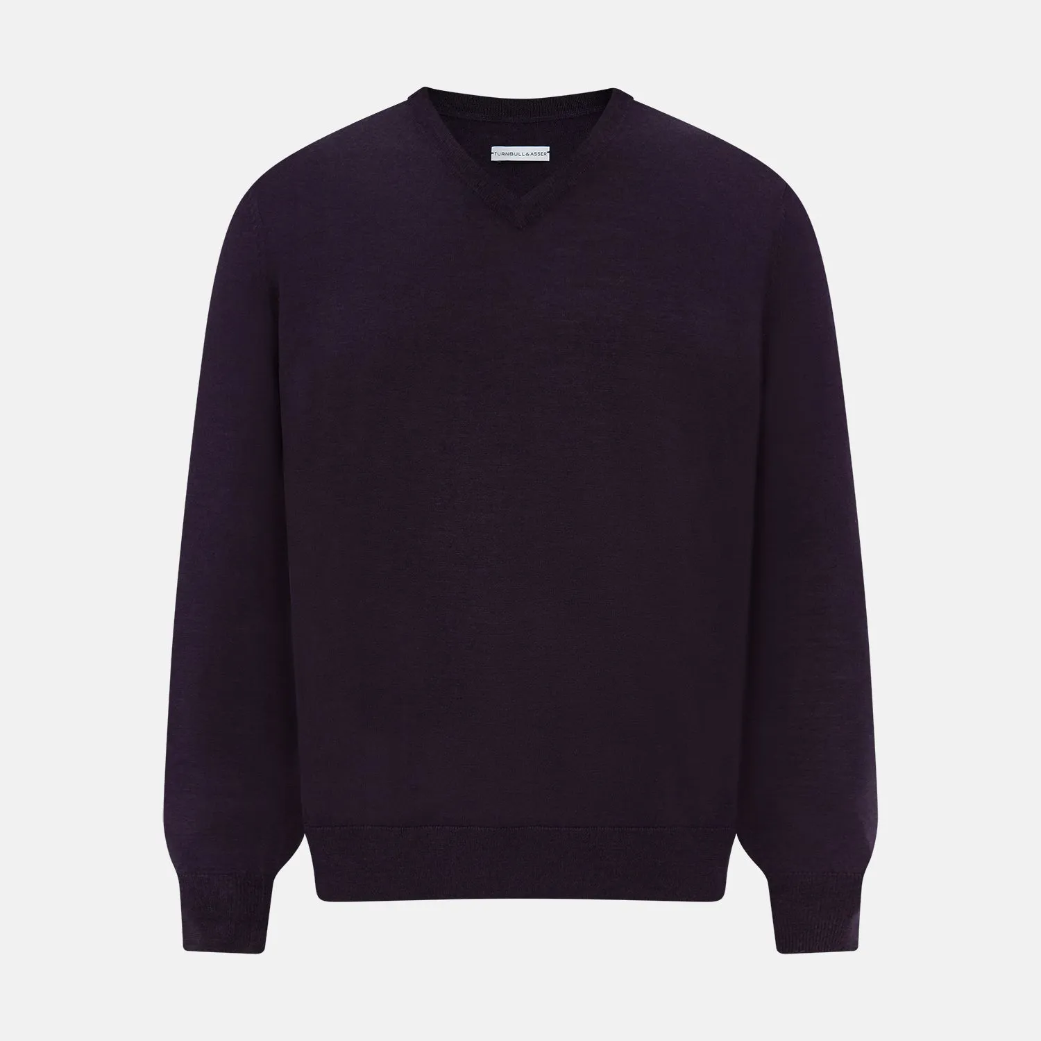 Dark Purple Fine Merino V-Neck Jumper