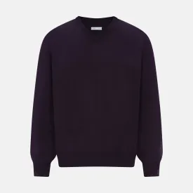 Dark Purple Fine Merino V-Neck Jumper