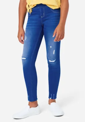 Destructed Pull-On Jean Leggings