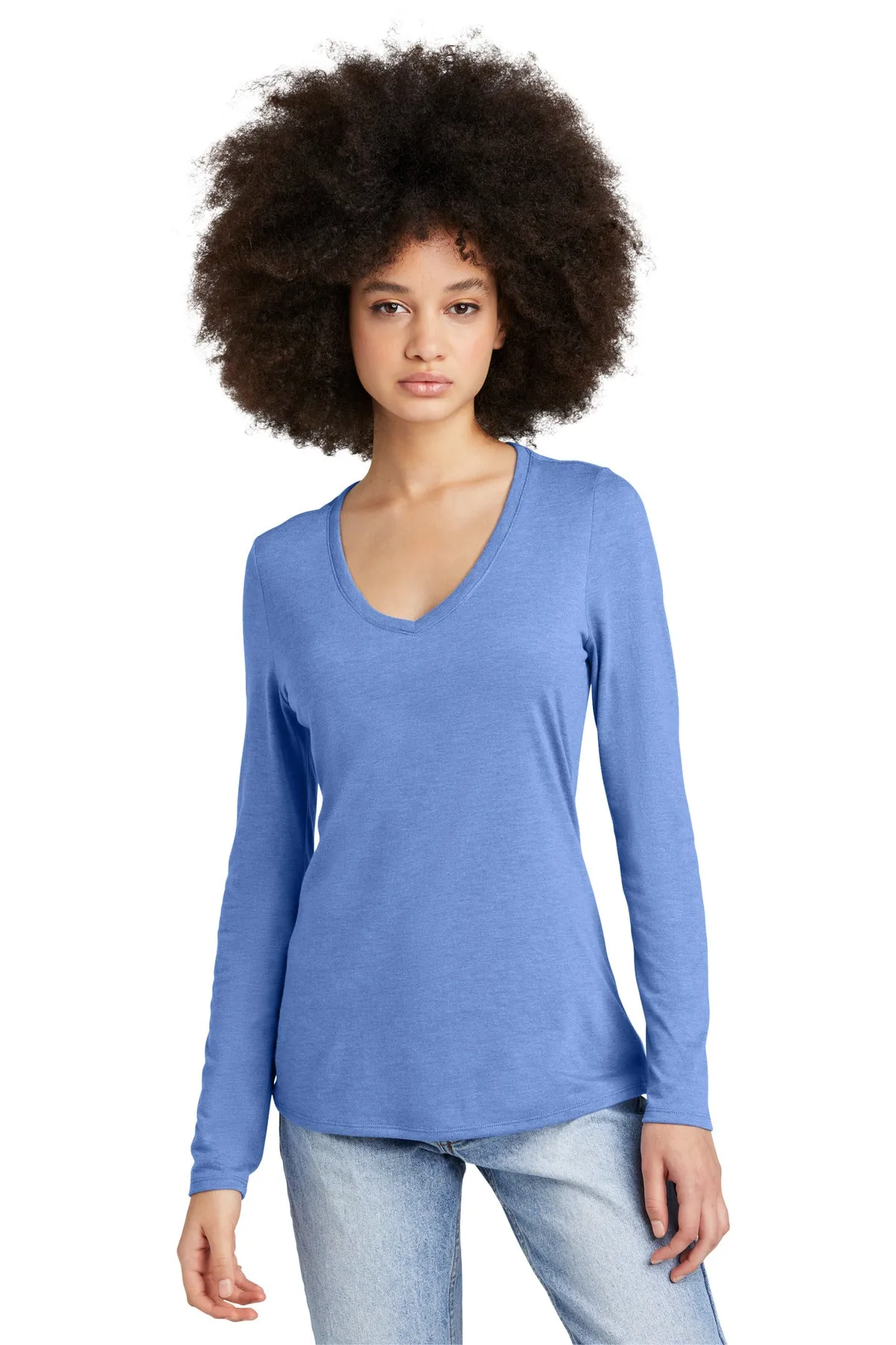 District Women's Perfect Tri Long Sleeve V-Neck Tee DT135