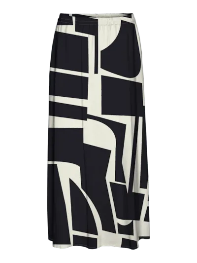 Easy Black Liza Abstract Print Maxi Skirt