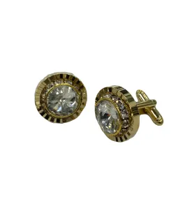 Fratello Cufflinks - Gold Tone Rippled Jewels CL07