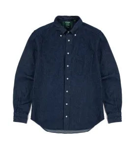 Gitman Vintage Cotton Denim Button Down Shirt: Dark Blue