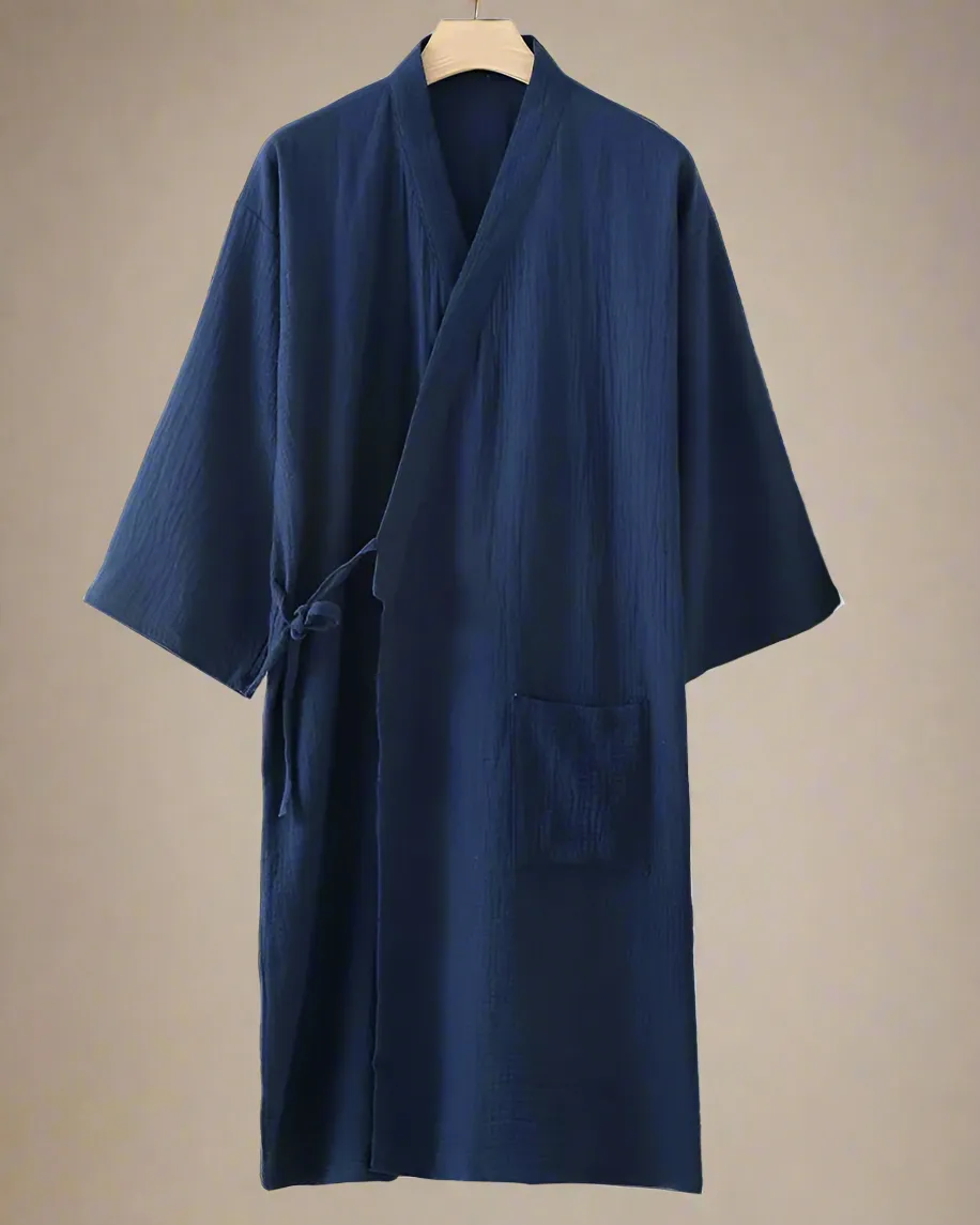 Kimono Dressing Gown - Japanese Inspired Cotton Robe