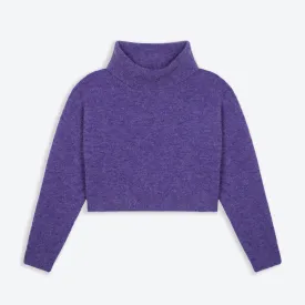 Lowie Purple Alpaca Cropped Roll Neck