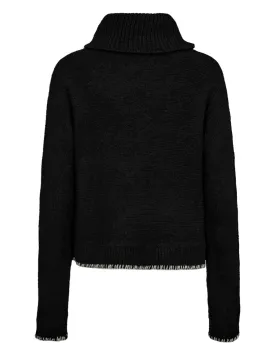 Numph Nuuma Jacquard Pullover in Caviar