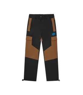 PANELLED TECH PANT - BLACK/BROWN