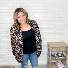 "Janie" Animal Print Cardigan (Mocha)