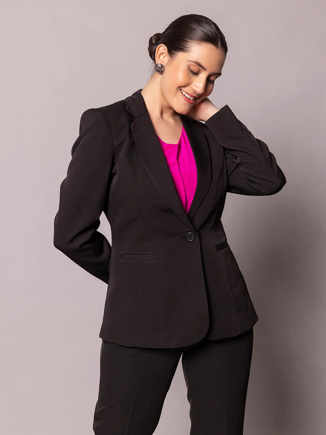 Stretch Pant Suit - Black