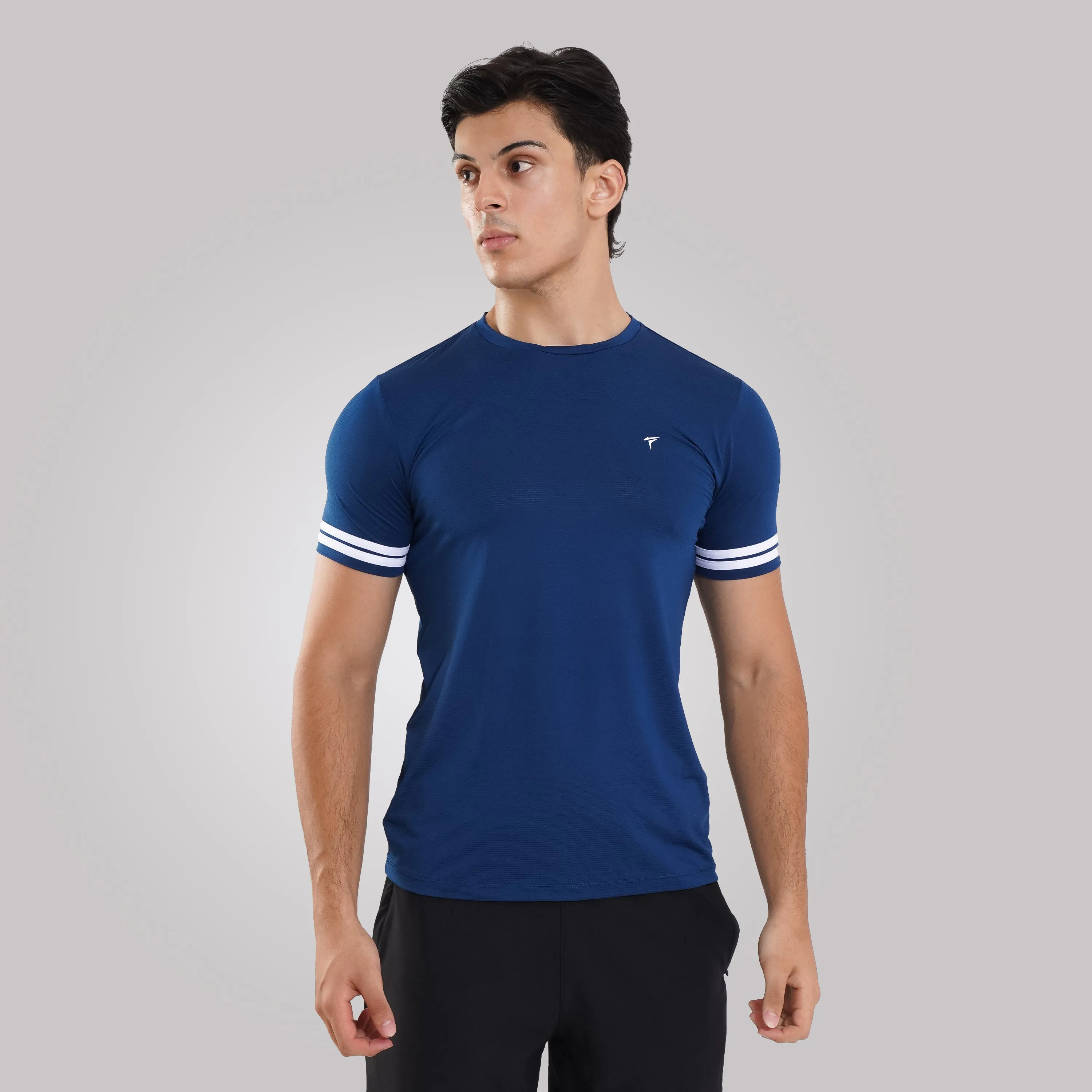 TF-Two Stripes Premium Imperial Blue Tee