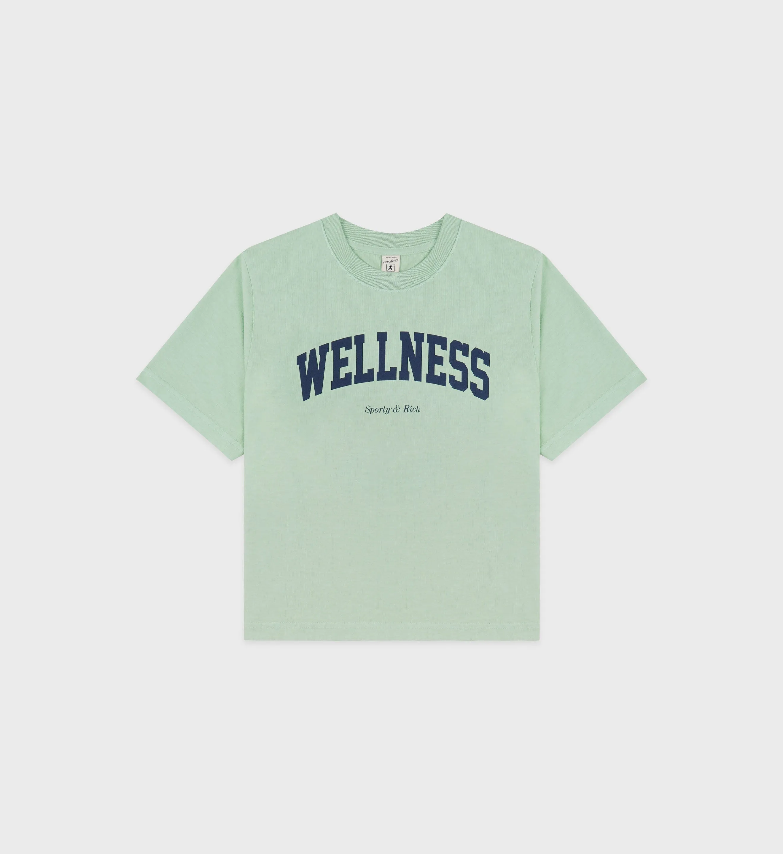 Wellness Ivy Cropped T-Shirt - Thyme/Navy