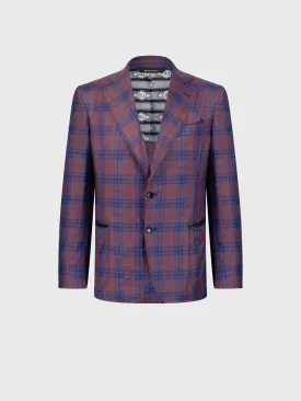 Wool Blazer with Checkered Pattern